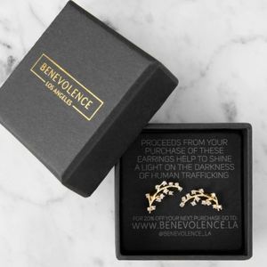 NIB Benevolence 14k gold plated CZ earrings